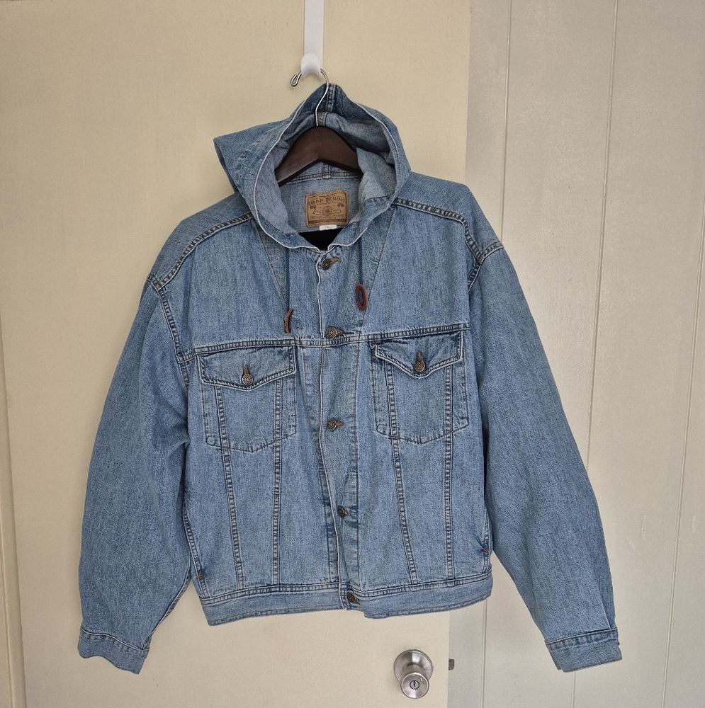 Vintage Gap Denim Hoodie Jacket size XL